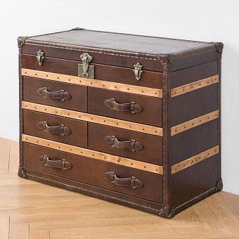 Комод-сундук Transatlantic Chest Medium, Light Wood D натуральная кожа Vintage Brown