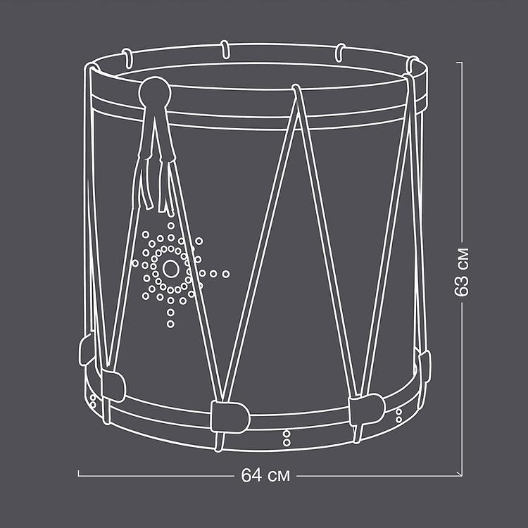 Прикроватный столик Regiment Brass Drum Lamp Table металл Oxidised Solid Brass - ракурс 18