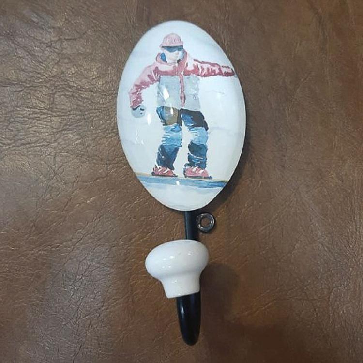 Крючок с изображением сноубордиста в красном дисконт Hook Red Surf Skier discount