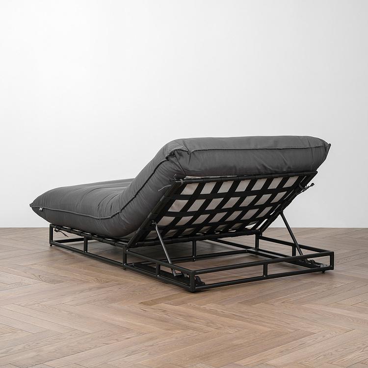 Садовый шезлонг-лежак Coral Lounger, Black акриловая ткань Anthracite Carbon - ракурс 4