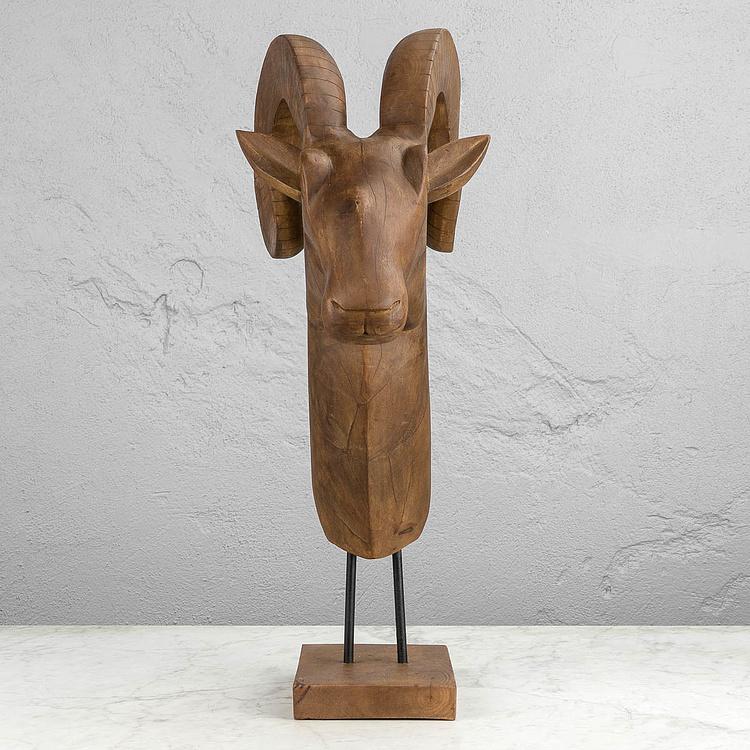 Статуэтка Голова барана, L Ram Head Wood Large