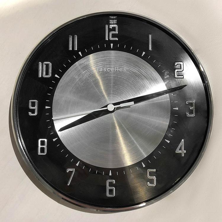 Чёрные настенные часы в стиле деко дисконт Deco Domed Wall Clock Black discount