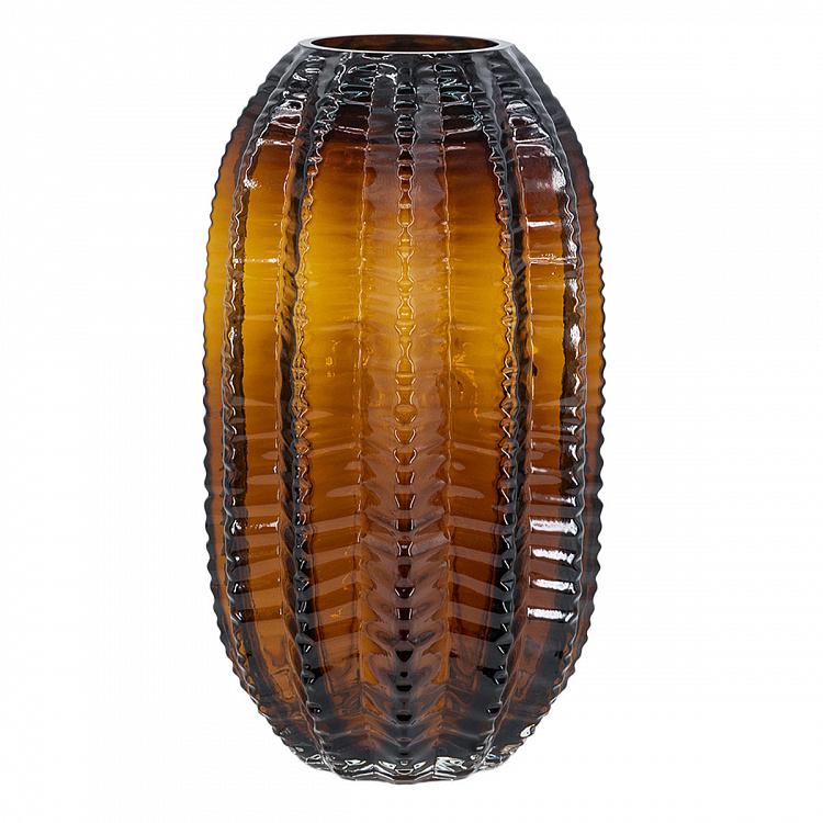 Ваза в форме кактуса цвета янтаря, L Cactus Shape Amber Glass Vase Large