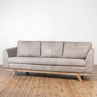 Трёхместный диван Patrick 3 Seater, Oak Sandwashed натуральная кожа Pale Grey