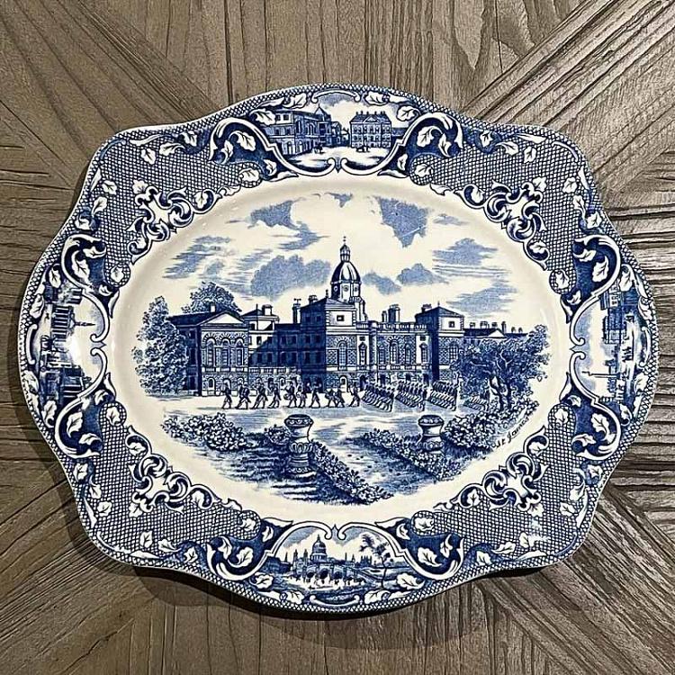 Винтажное овальное блюдо Старый Лондон Vintage Oval Plate Old London