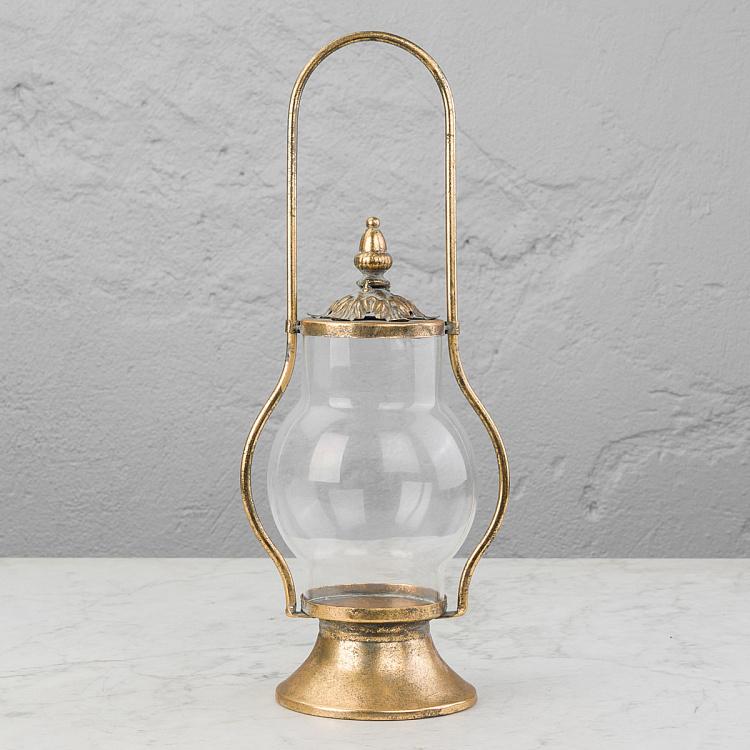 Золотистый подсвечник-латерна Modern Metal Lantern Hanging