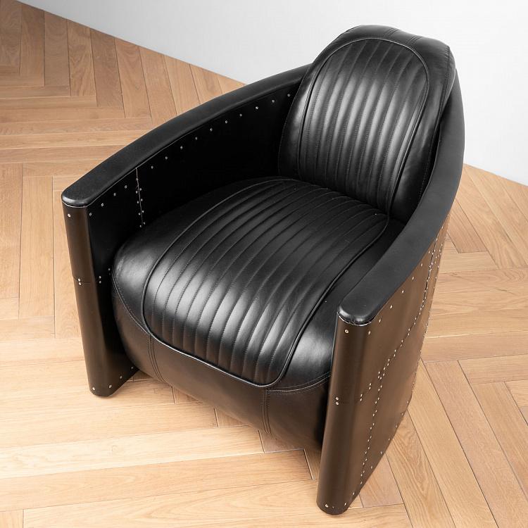 Кресло Авиатор Томкэт, чёрная металлическая отделка Aviator Tomcat Chair, Black Spitfire