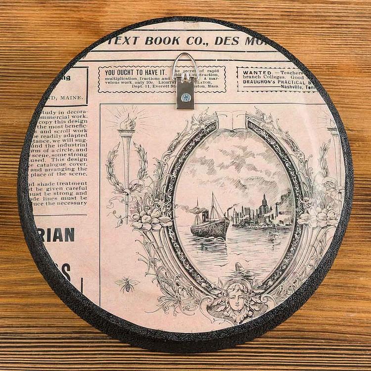 Картина в круглой раме Коричневая лошадь Brown Horse Painting In Round Frame