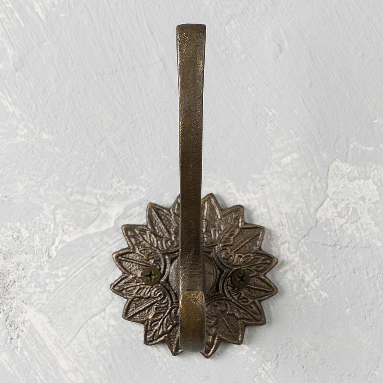Двухрожковый чугунный крючок с цветком Decorative Star Plate Cast Iron Hook