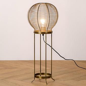 Mesh Bulb Brass Patina Lamp