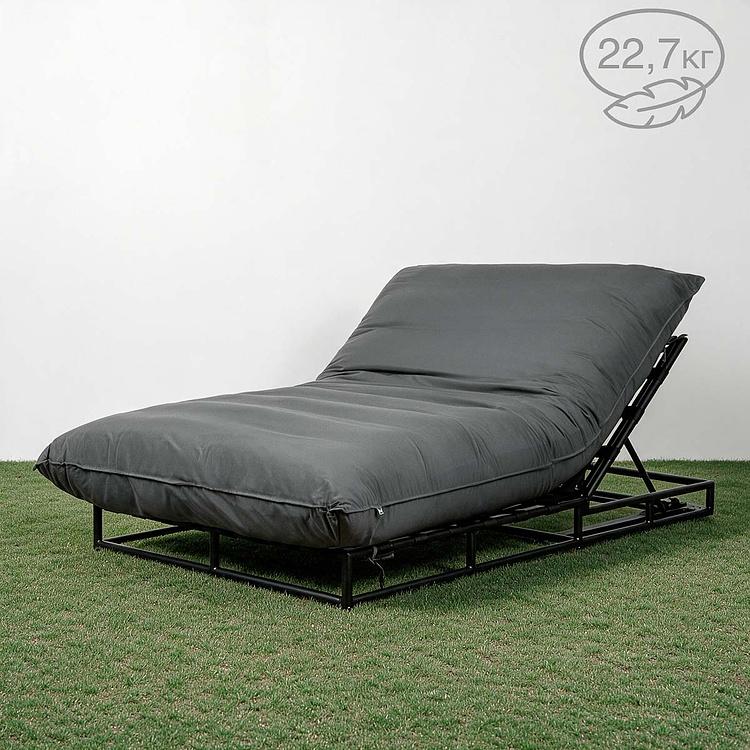 Садовый шезлонг-лежак Coral Lounger, Black акриловая ткань Anthracite Carbon