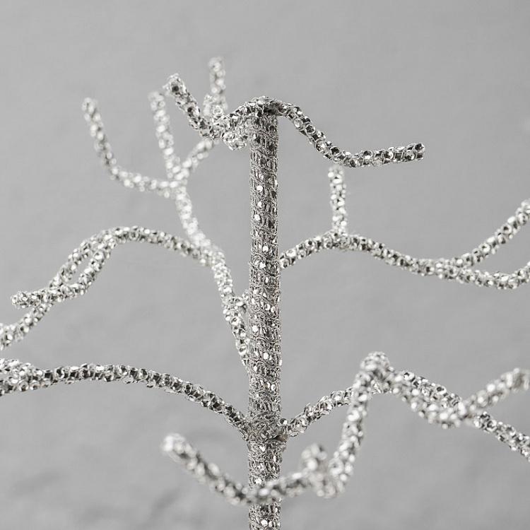 Каркас для развески новогодних украшений Серебристое дерево Twig Display Tree Silver 86 cm