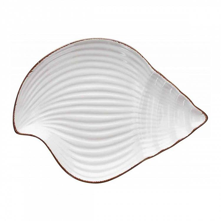 Белое блюдо Ракушка Дори, S Dory Seashell Plate Small White