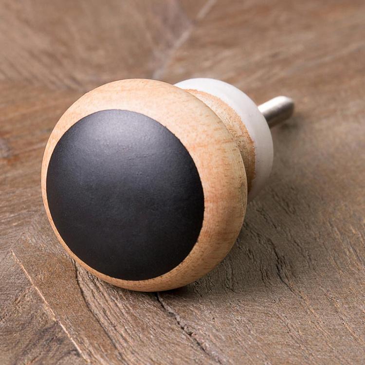 Мебельная ручка-кнопка Чёрная точка Dot Black Knob