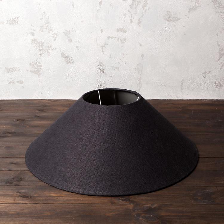 Абажур из льна угольного цвета Кули Lamp Shade Hemp Charcoal Coolie 75 cm