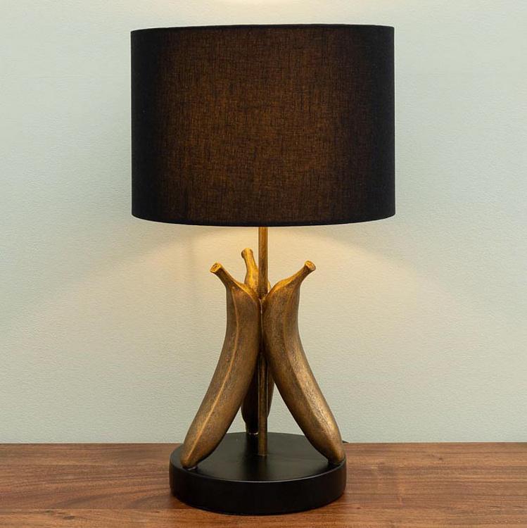 Настольная лампа с чёрным абажуром Бананы Banana Table Lamp Antique Gold With Shade