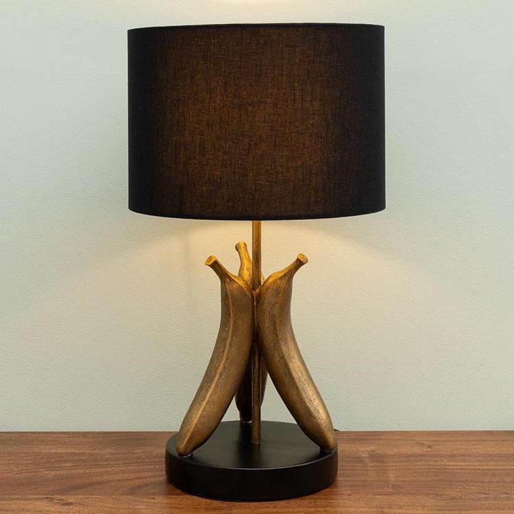 Banana Table Lamp Antique Gold With Shade