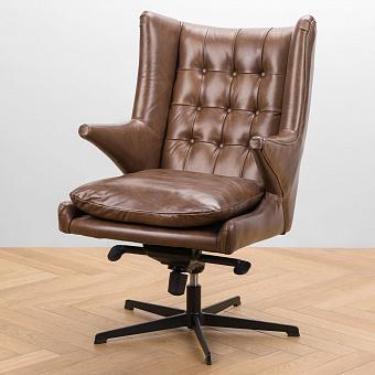 Кресло Fitzgerald Office Chair RM натуральная кожа Brown Franco