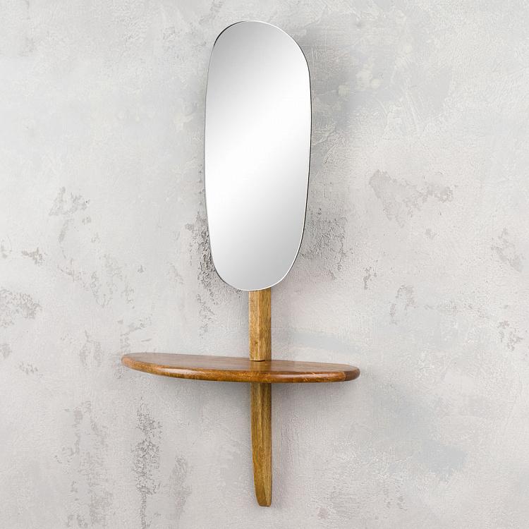 Abstract Mirror With Shelf