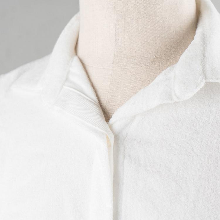 Легкая ночная хлопковая рубашка, размер M Airy Feel Shirt Robe Sleep Wear White M