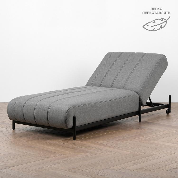 Садовый шезлонг-лежак Luna Lounger, Black акриловая ткань Flanelle