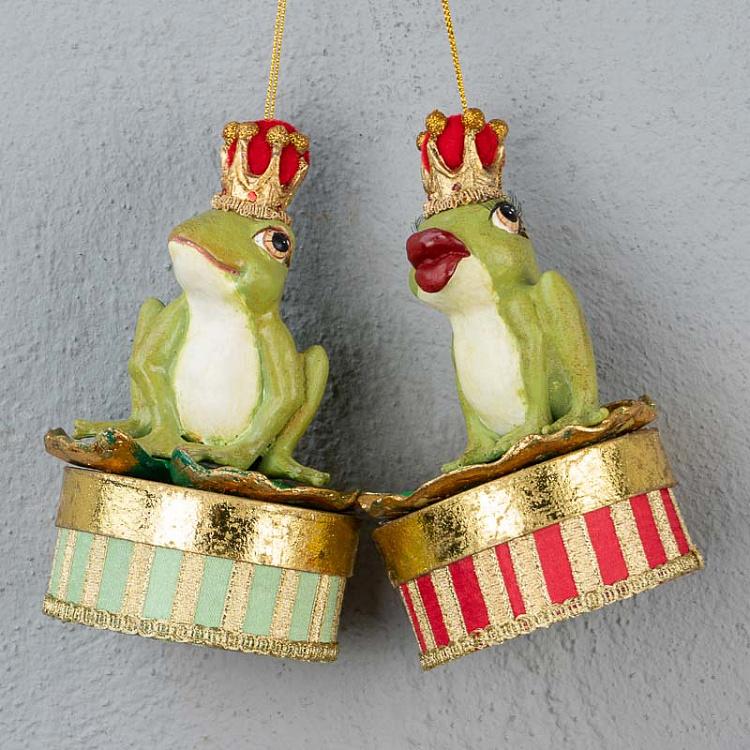 Набор из двух шкатулок Принц и принцесса Set Of 2 Frogs Prince On Box 13,5 cm