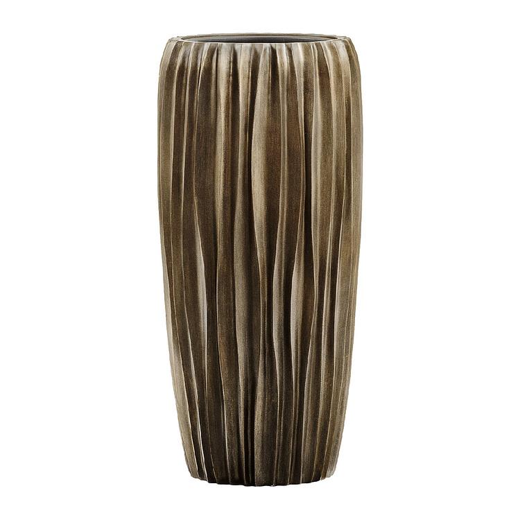 Кашпо Effectory Metal Tall Pot Wave Black Bronze Small