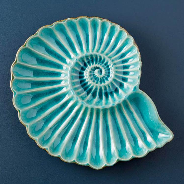 Aqua Round Shell Dish Large