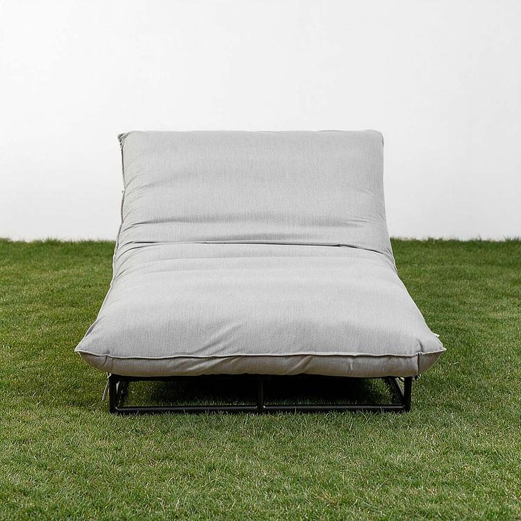 Садовый шезлонг-лежак Coral Lounger, Black акриловая ткань Lead Chine - ракурс 2