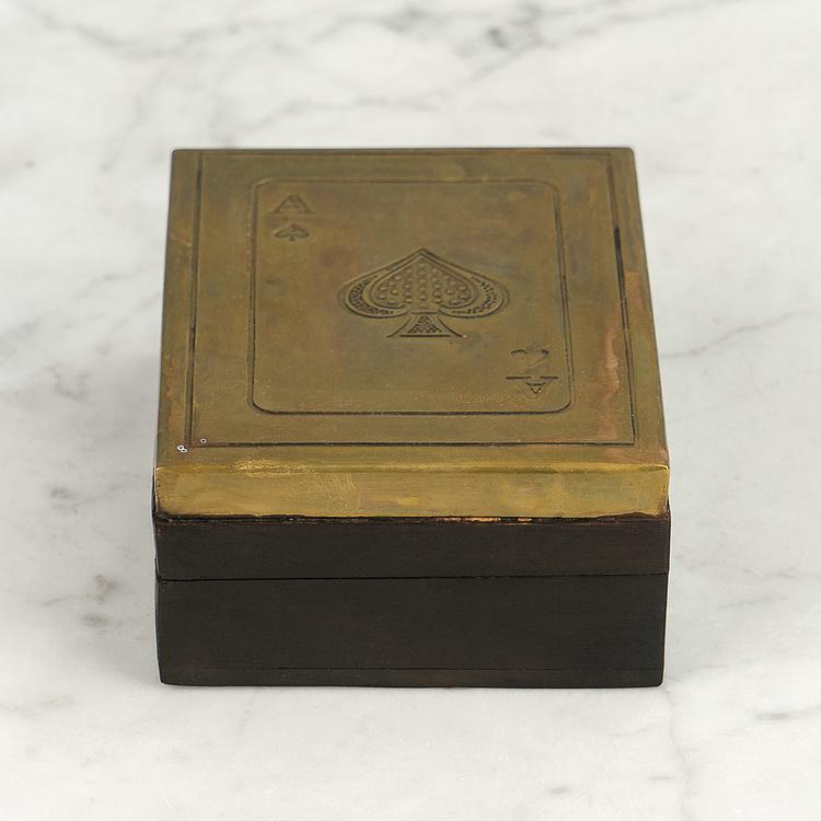 Колода игральных карт в шкатулке с гравировкой на крышке Deck Of Cards In Box Engraved Lid