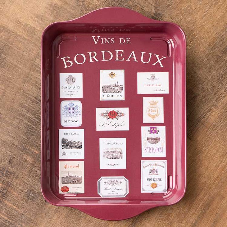 Жестяной поднос Вина Бордо Vins De Bordeaux Metal Tray