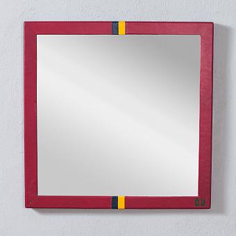 Зеркало Junior Common Room Mirror Square натуральная кожа Scholar Red