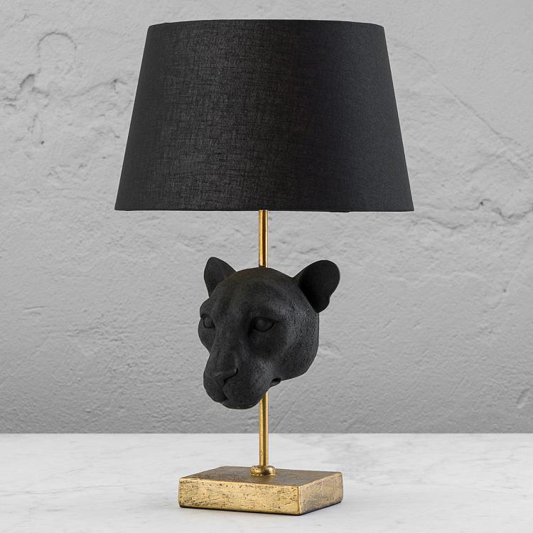 Настольная лампа с чёрным абажуром Чёрная пантера Black Panther Table Lamp With Black Shade