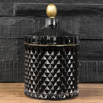 Арома-свеча Aroma Candle In Black Faceted Glass Blue Collier Driftwood Large