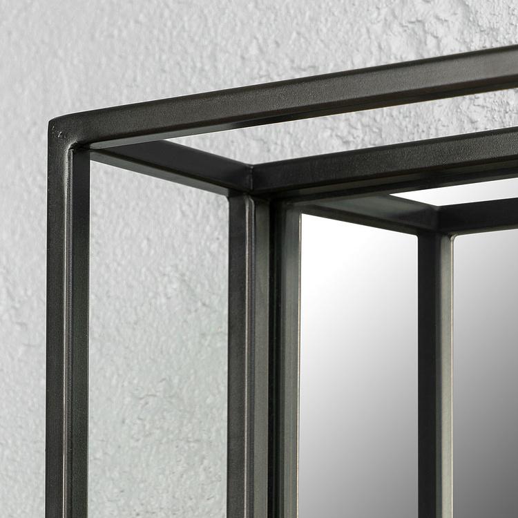 Квадратное железное зеркало с полкой Square Mirror With Shelf