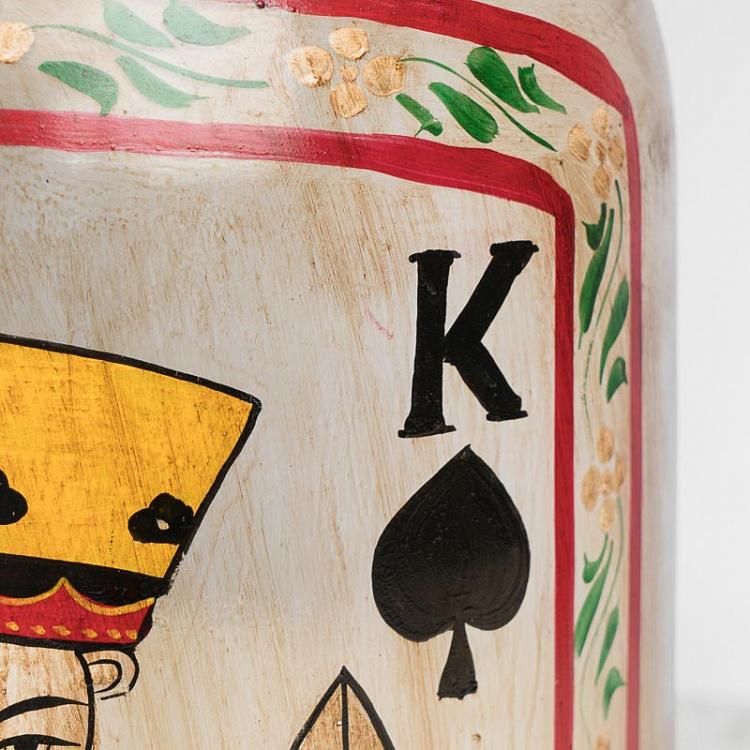 Бутылка с ручной росписью Король пик Handpainted Glass Bottle King Of Spades