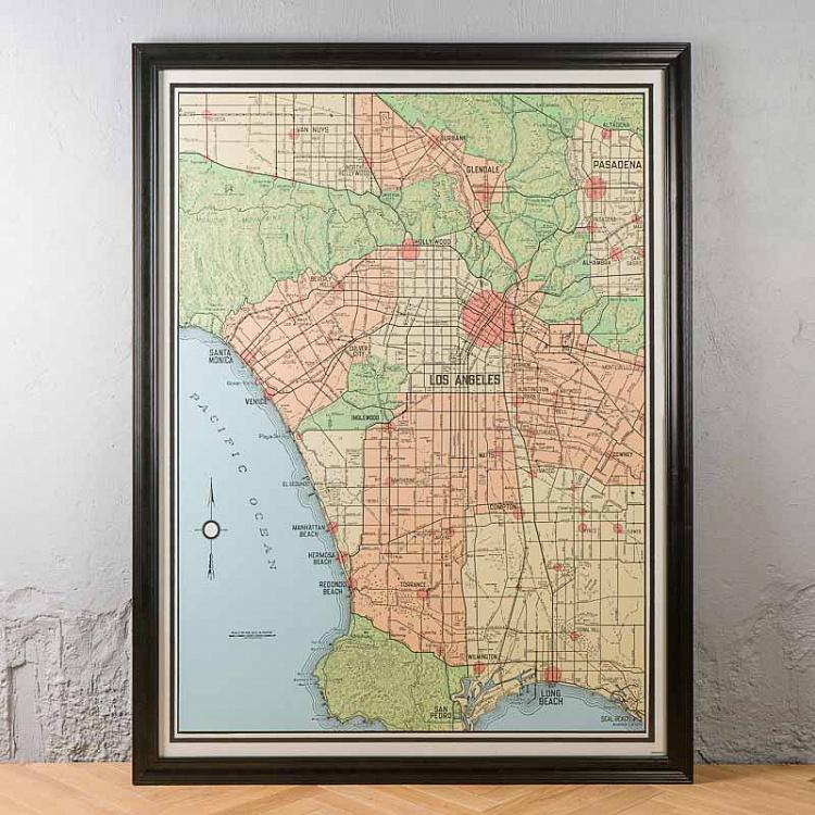 Картина-принт Карта Лос-Анджелеса, L Map Los Angeles Large