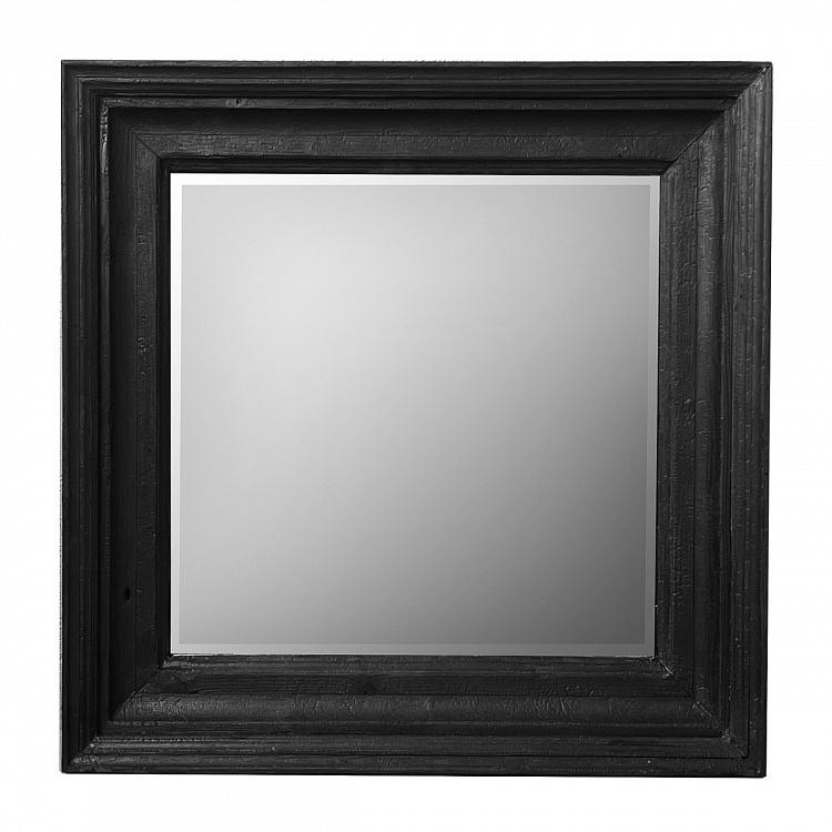 Квадратное зеркало из обожжённого дерева Пантера Panther Square Mirror Burnt Wood