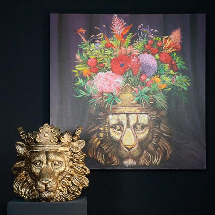 Золотая ваза Голова льва Кларенса Lion Head Clarence Vase Gold