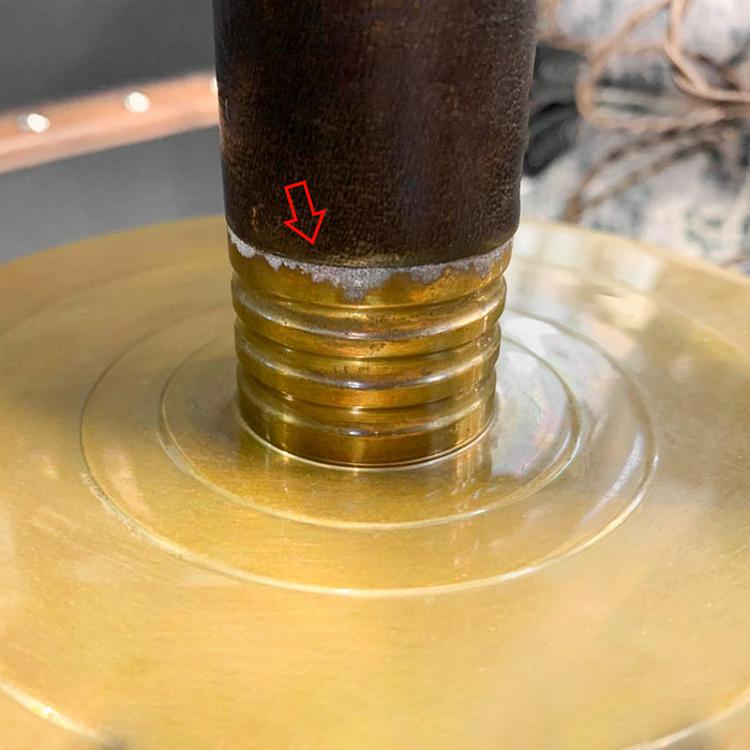 Настольная лампа с бежевым льняным абажуром Лонгфорд дисконт Table Lamp Stand Leather And Copper With Shade Beige Linen discount