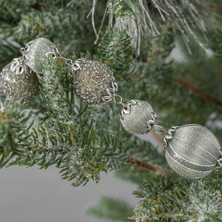 Гирлянда с Бусинами и мятными кисточками Silver Beads Garland With Mint Tassels