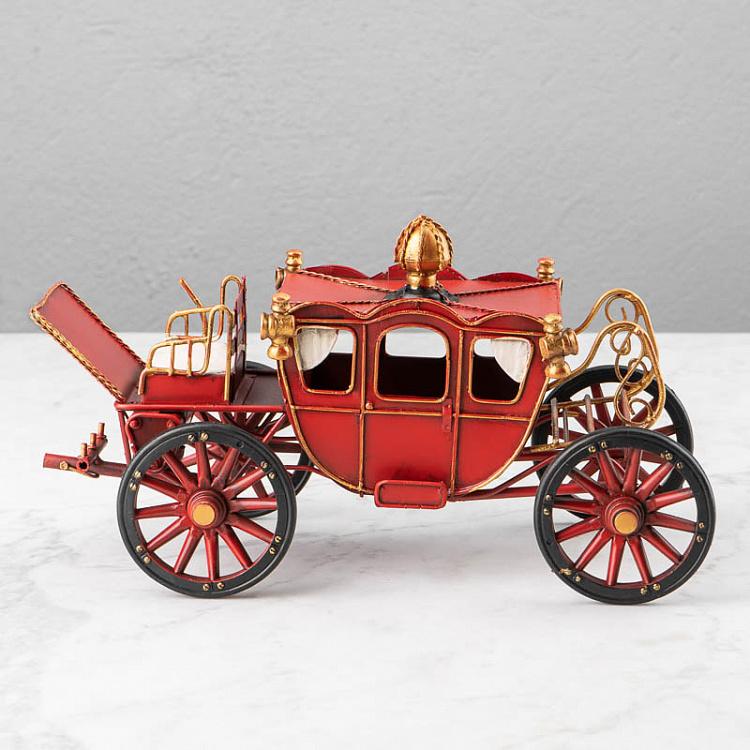 Новогодняя фигурка Красная карета Metal Carriage Red 32 cm