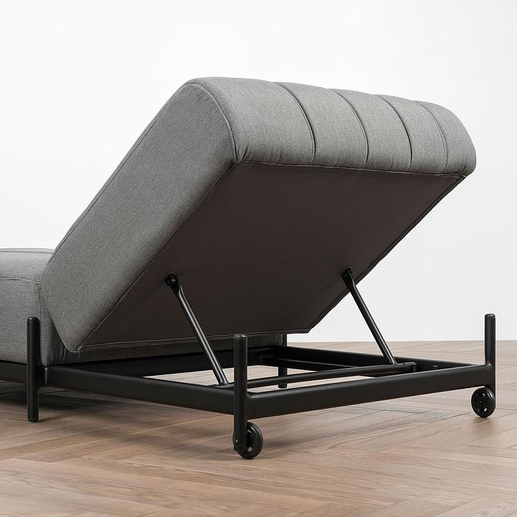 Садовый шезлонг-лежак Luna Lounger, Black акриловая ткань Flanelle - ракурс 7