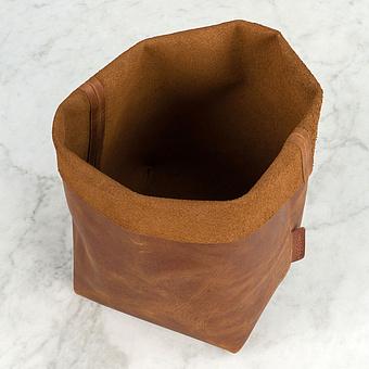 Корзина для хранения Leather Storage Basket натуральная кожа Caramel Old