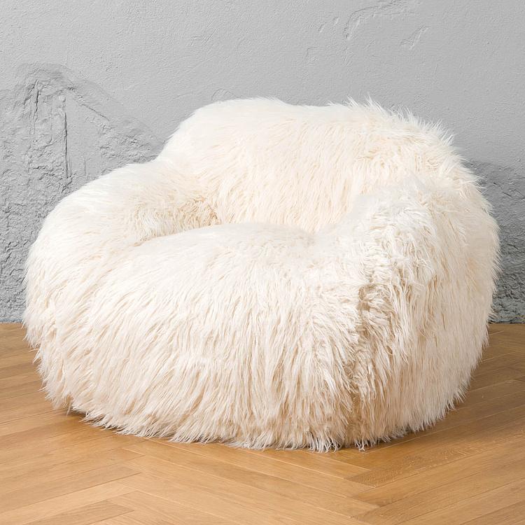 Кресло Snug Chair искусственный мех Mongolia Cream