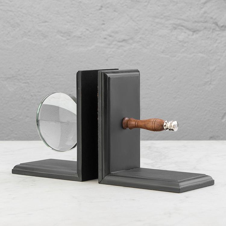 Набор из двух держателей для книг Лупа Bookend Magnifier