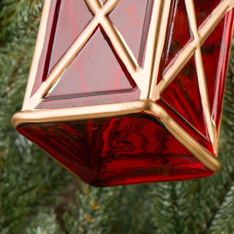 Ёлочная игрушка Красная лампа Lantern Red 15 cm