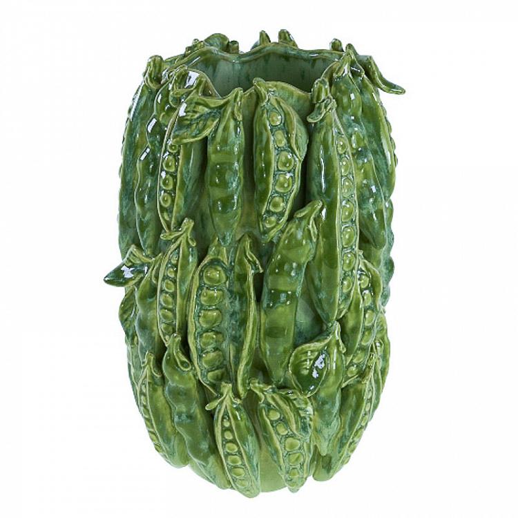 Зелёная узкая ваза Стручки гороха Peapod Green Vase Thin