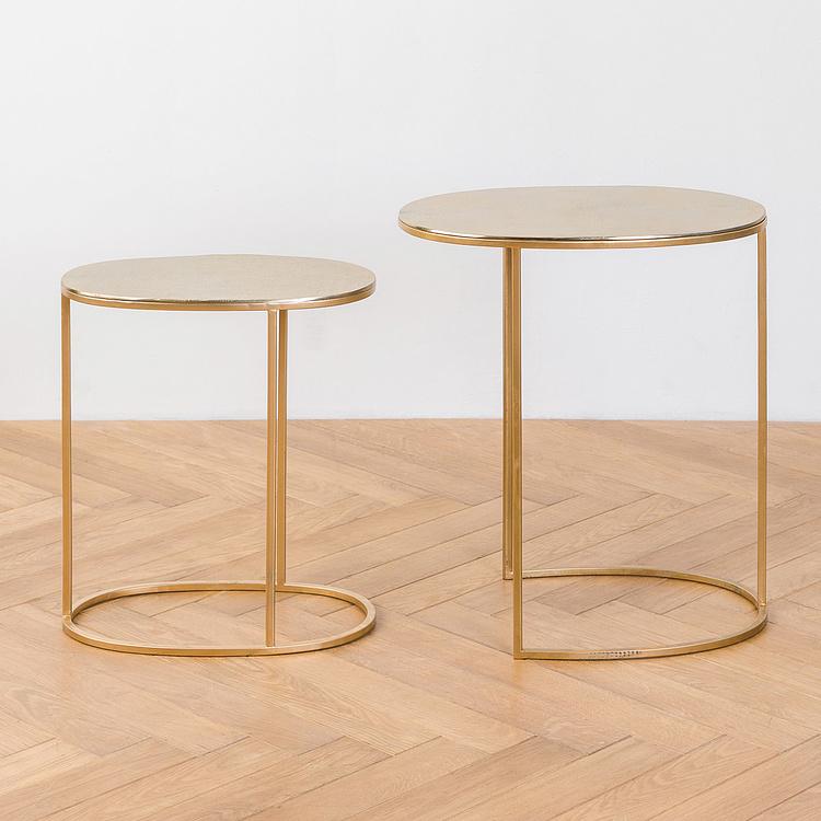 Набор из двух журнальных столиков золотистого цвета Set Of 2 Side Tables Gold