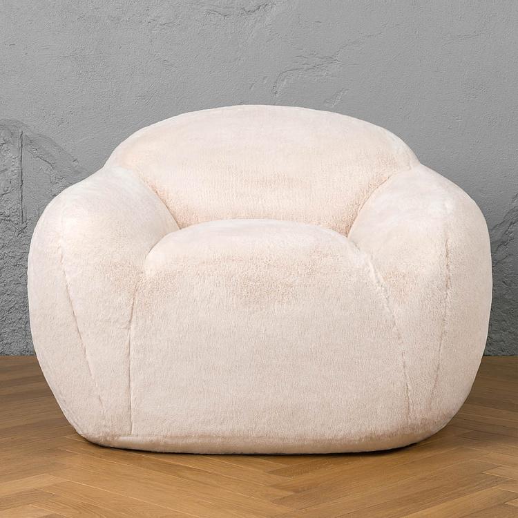 Кресло Snug Chair искусственный мех Big Bear Cream - ракурс 2
